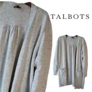 Talbots Women's Speckled Gray Cardigan
